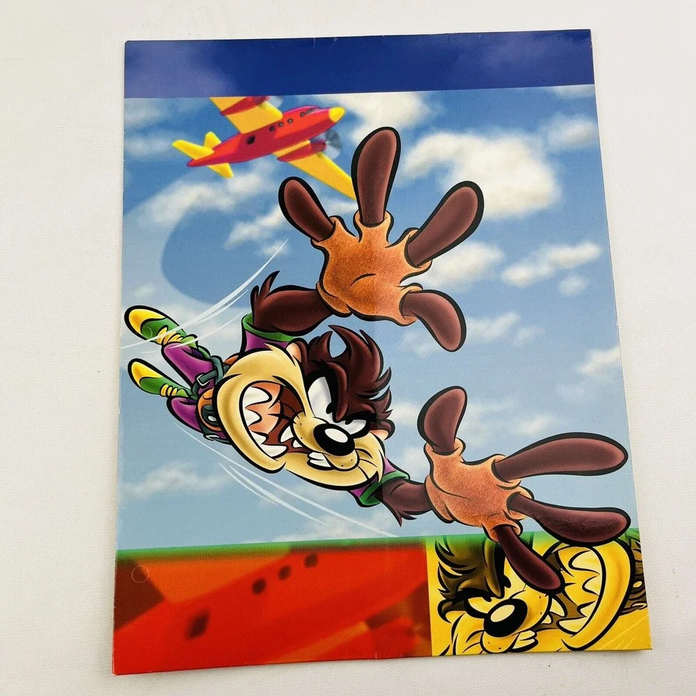 Vtg Looney Tunes Pocket Folder Lot of 2 Extreme Sports Bugs Taz 1999 Stuart Hall
